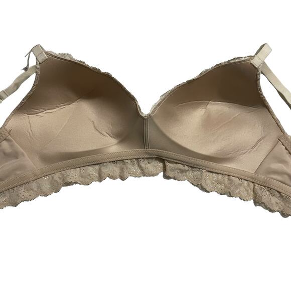 Aerie Womens Bra Size 36DD Real Happy Wireless Lightly Lined Lace Bralette Beige - Picture 4 of 10